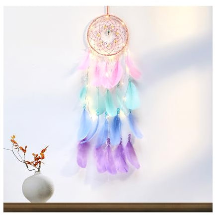 Bieiyhe Traumfänger Handgefertigt,Dream Catchers mit Federn,Traumfänger Kinder Mädchen, Dream Catchers Bohemian,Traumfänger Auto Innen,Traumfaenger,Traumfänger Basteln Geschenke für Hochzeit