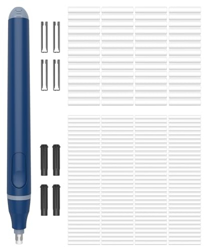 Foyucool Borrador Eléctrico (con 220 Gomas de Repuesto), 2 Tamaños (2.3mm 5mm), Electrica a Pilas, Goma Portátil Automática, Para Pintar, Aprender, Esbozar, Oficina, Azul