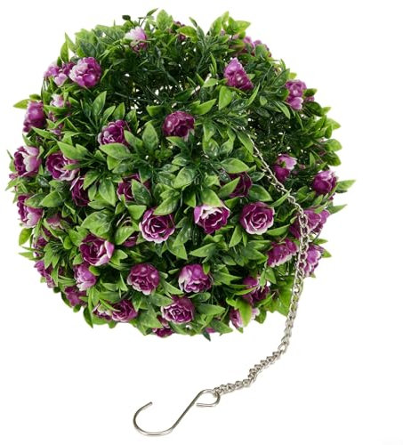 Boules de roses artificielles pour suspendre un panier de jardin, maison, mariage, décoration de fête (F 25 cm)