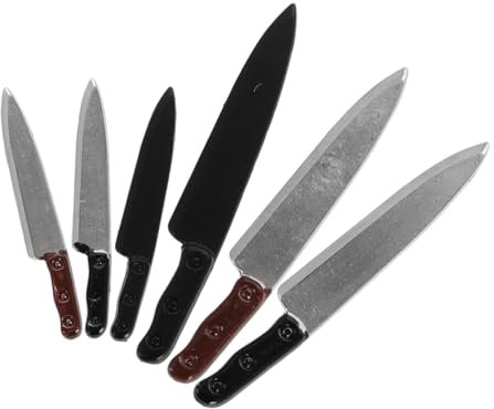 Abaodam 6 Pièces Set de Couteaux Miniatures pour Maison de Poupées Accessoires de Cuisine Réalistes pour Décorations de Scènes Miniatures