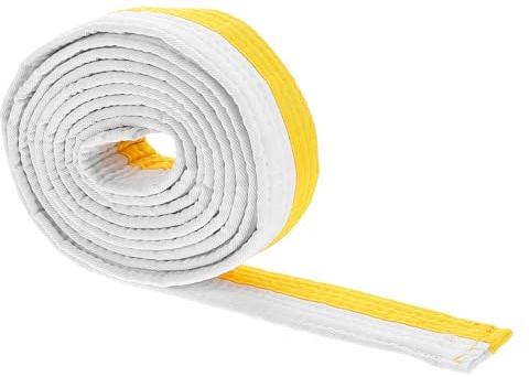 PACKOVE Yellow Taekwondo Belt White Judo Ranking Belt for Karate Taekwondo Training