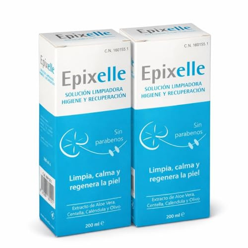 Epixele Solución Limpiadora 200 ml – Pack de 2 (Total 400 ml) | Higiene íntima y cuidado de piel sensible | Aloe Vera + Centella + Caléndula + Olivo | Uso diario