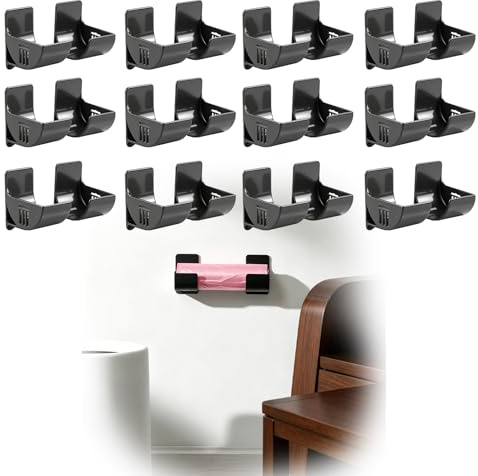 Rainway 12 soportes para bolsas de basura montados en la pared, sin agujeros, para la cocina, el salón, las puertas del frigorífico, muchas otras áreas de la vida cotidiana