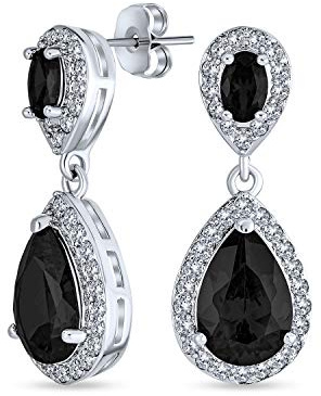 Boucles D'Oreilles Pendantes Classiques En Forme De Goutte En Zircon Cubique Simple AAA CZ Pour Femmes Plaquées Or 14K Argent Sterling .925 6 12MM