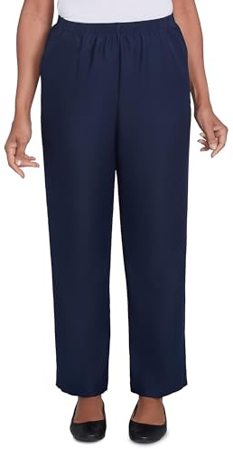 Alfred Dunner Pantalon à enfiler en polyester pour femme Taille élastique - Bleu - M