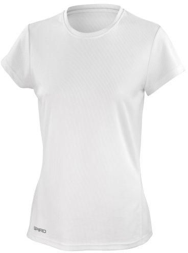 Spiro Womens/Ladies Sports Quick-Dry Short Sleeve Performance T-Shirt (L) (White)