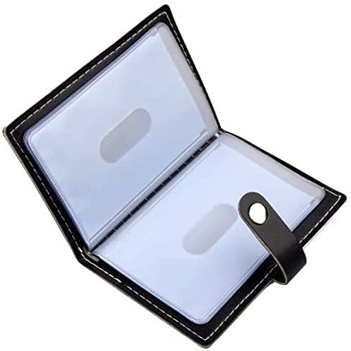 Karlling Custodia in pelle morbida porta carte di credito, con supporto per 20 carte di credito Nero