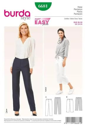 Burda B6681 Patron de Couture Pantalon Papier Blanc 19 x 13 x 1 cm