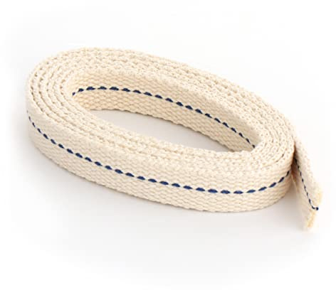 NKlaus 1 Meter 12,5mm 100% Natürliche Baumwolle Lampendocht flach Litzendocht Laternendocht für Ölbrenner Öllampe mit gereinigtem Petroleum 1296