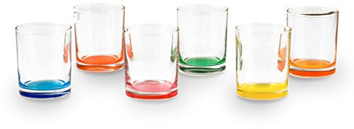 Pasabahce 98128 SE Pack de 6 Vasos, Trasparente/Multicolore, 6 Unidad (Paquete de 1), 6