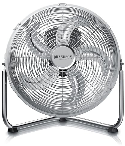 Brandson - Macchina del vento - Ventilatore 30 cm Diametro Pale - 3-livelli di potenza - 48W max - Design Retro - Cromo - Argento