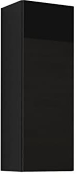 Mirjan24 Hängevitrine Vigo 90, Vitrinenschrank, Grifflose Öffnen, Farbauswahl, Stauraumvitrine Hochschrank, Wohnzimmer Highboard, Schrank, Vitrine (Schwarz/Schwarz Hochglanz)