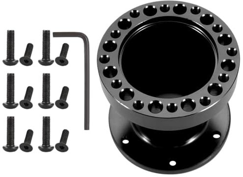Jadeshay Steering Wheel Hub Adapter, Car Wheel Spacers 50mm/3inch Universal Car Steering Wheel Hub Aluminum Spacer Steering Wheel Hub Adapter for Steering Wheel Extension
