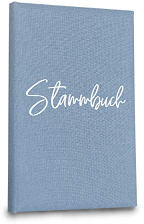 Hochzeitideal Stammbuch der Familie, Familienstammbuch 'Amore' aus Buchbinderleinen (Jeansblau)