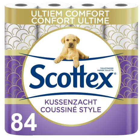 SCOTTEX Coussiné - Papier Toilette (12 paquets de 7 rouleaux) - douceur et confort - écologique - résistant