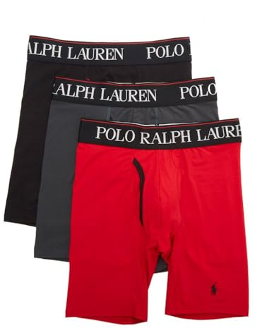POLO RALPH LAUREN Men's 4d Flex Cooling Microfiber Boxer Briefs, Long Leg & Trunks Available, 3-pack Boxer Briefs (pack of 3)