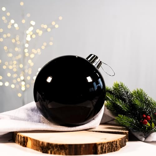 Weihnachts-Kugel XXL Ø 20cm - 1 Stück schwarz glänzend Christbaumschmuck Deko Kugel