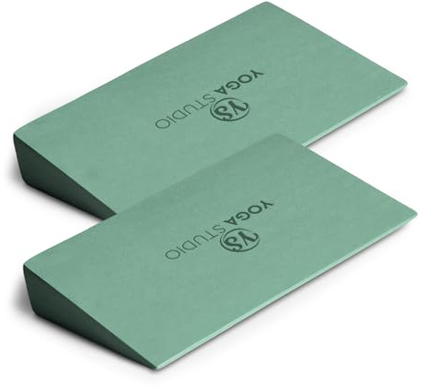 Yoga Studio Blocchi a Cuneo per Yoga in EVA - Confezione da 2 (Coppia) | Confezione Doppia Tavola Inclinata | Stretcher per Polpacci | Schiuma EVA Leggera | Mini Mezzi Cunei | Cuneo Yoga Antiscivolo