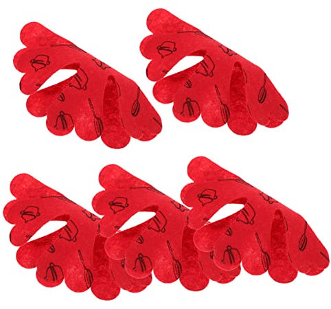 Cabilock Alfombrilla Decorativa Aislante del Calor para Ollas Y Sartenes - Juego de 5 Manteles Individuales para Cubiertos con Estampado Rojo Vajilla de Cocina