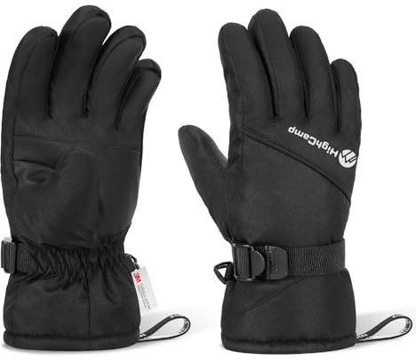 Highcamp Kids Waterproof Winter Gloves 3M Thinsulate with Reflector for Boys Girls Snow Ski Riding Navy,XL(10-12Y)