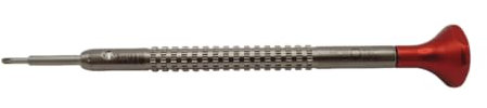 Horotec 01.418 - Tournevis d'horloger en acier inox, à mèche cruciforme. Tête de tournevis en aluminium anodisé montée sur roulement à billes - Swiss made (01.418-120)
