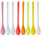 VEGCOO 8 Stück Plastik Löffel Lang, Bunte Plastiklöffel Kunststofflöffel Mehrweg, Eierlöffel Plastik, Kunststofflöffel Joghurt, Lange Eislöffel Plastik, Dessertlöffel Plastik, Marmeladenlöffel Lang