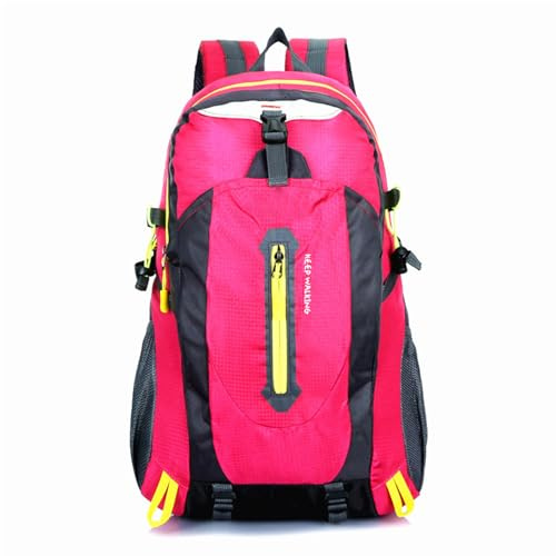 PORRASSO Hiking Backpack Waterproof Rucksack 25L Daypack Durable Backpack for Women Men Camping Climbing Travel Outdoor Sports Rose Red