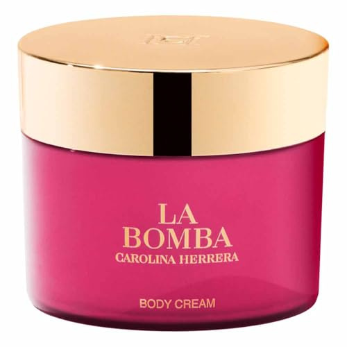 Carolina Herrera La Bomba lyxig kroppskräm, 200 ml, rik fuktkräm i elegant förpackning med guldaccenter