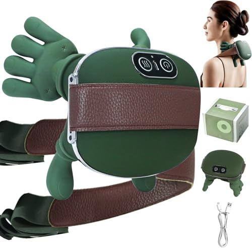 ideallife Massaggiatore per collo a mano bionica 4D, massaggiatore elettrico, massaggiatore portatile per collo e spalle, massaggiatore shiatsu, massaggio per rilassamento muscolare, regalo per donne