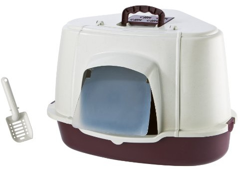 Nobby 76322-17 Katzen Ecktoilette mit Haube Spezial L x B x H: 70 x 57 x 48 cm, grau