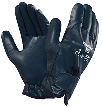 Ansell ActivArmr 07-112 Gants Anti-Vibration, Résistance Mécanique et Risques Industriels, Manutention, Chantier, Usinage, Gant de Travail Homme Femme, Bleu, Taille XL (1 Paire)
