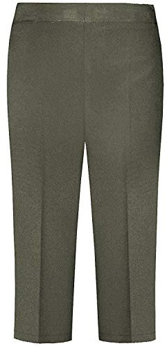 Sians Fashions Ladies 3/4 Bowling Half Elasticated Waist Short Leg Cropped Trouser with Two Side Pockets Size UK 10-22 (UK 14, Charcoal Grey)