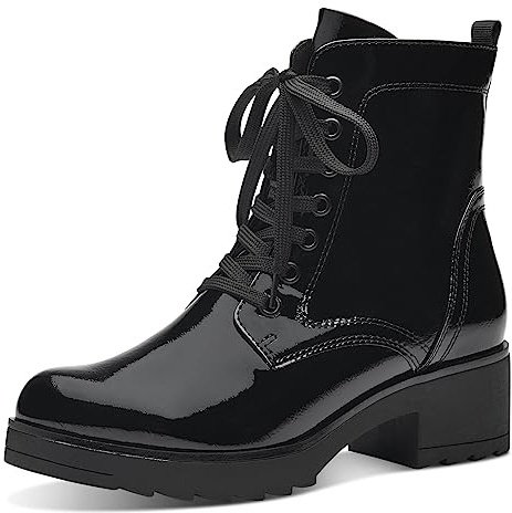 MARCO TOZZI Femme 2-25262-41 Talon de Botte en Dentelle, Noir Verni, 36 EU