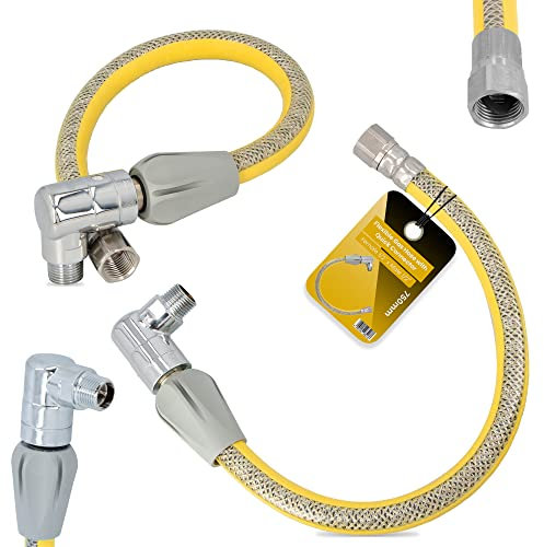 Tubo Flessibile Del Gas Con Attacco Rapido, 1/2 IG x 1/2 AG, 750 mm, Per Propano Butano DN12 in Acciaio Inox PVC, Collegamento Rapido Bombole Da Campeggio