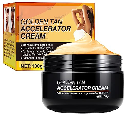 Tanning Accelerator, Long Lasting Sunbed Cream, Effective in Sun-Beds & Outdoor Sun Rapid Tanning Cream, Achieve a Natural Tan with Natural Ingredients