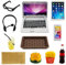10 Stück Puppenhaus Lernen Zubehör,1:12 Metall Simulation Laptop Tablet Smartphone Mini,Mini Brille Hamburger Pommes Getränke Tablett,Puppenhaus Szene Simulation