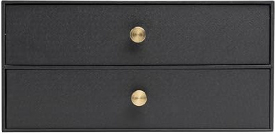 Exacompta - Réf. 30601E - Module de rangement à 2 tiroirs Office By Me - En carton recyclé - Pour document A4+, Dimensions : Profondeur 17x largeur 35,5 x Hauteur 27cm - Coloris Noir
