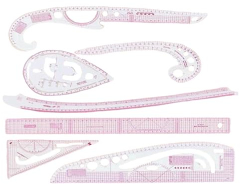 rockible Righello curvo francese Righelli curvi per abiti Righello per cucito Righello per misure per principianti di modellisti, 8 pezzi