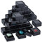 BENECREAT 72 Packung Edelstein-Displaybox, Kunststoff-Diamant-Vitrine, Schwarze Schmuckschatulle Mit Transparenten Deckeln Zum Edelsteine, Münzen, Raute, Geschenkverpackung, 3x3x1.65cm
