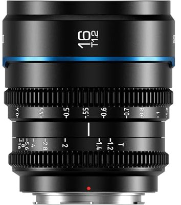 SIRUI Night Walker 16mm Manual Focus Cine Lens, T1.2 Large Aperture S35 Frame Wide Angle Prime Lens for M4/3 Mount Cameras, For BMPCC4K, GH5II, GH5S, GH6, Z Cam (MS16M-B, MFT Mount, Black)