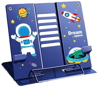 Support Livre en Métal Porte Livre avec 6 Angle Réglable Support de Lecture Métal Pliable Livre Stand pour Livre de Cuisine Support de Livre Lutrin de Lecture pour École Maison
