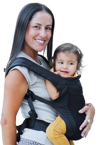 Beco Fly Mochila Portabebé Ligera Niño, Plegable, 7-20 kg, Negro | Malla Transpirable para verano, Porteo a la Espalda en Posición M Ergonómica, se pliega en su bolsa para viajes y rutas.