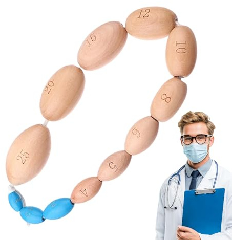 Orchidomètre en bois - Boule Prader | Chapelet endocrinien pour mesurer | Appareil de volume génital masculin | Instrument médical pédiatre médecin | Évaluation précise