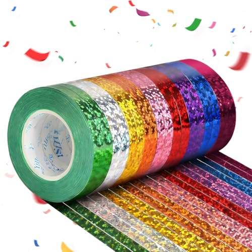 IWIDYA 18 Pezzi Nastro di Compleanno, nastro per pacchi regalo,Nastrino per Bomboniere, Colorati, Regalo, Adatto per Feste di Compleanno, Matrimoni-9 colori