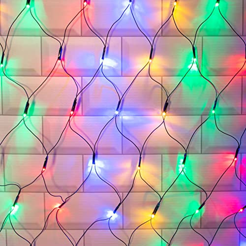 The Christmas Workshop 77820 180 LED Multi-Coloured Christmas Net Lights/Curtain Style Window Lights / 8 Different Modes/Mains Powered/Indoor and Outdoor / 1.8 x 1.2m