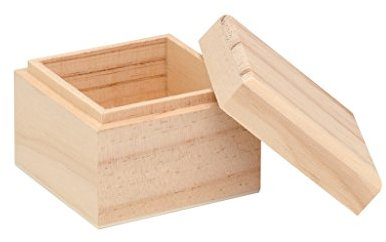 GLOREX Holzbox, Holz, Natur, 7,5 x 7,5 x 6 cm