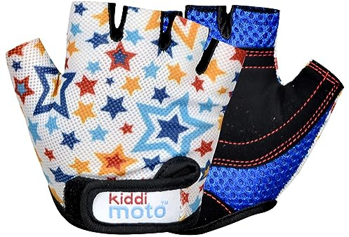 KIDDIMOTO - Gants Vélo pour Enfant de 2 à 8 Ans, Parfaits pour Les Sports de Plein air, Le Cyclisme, la Trottinette - Étoiles - Petite (2-5 Ans)
