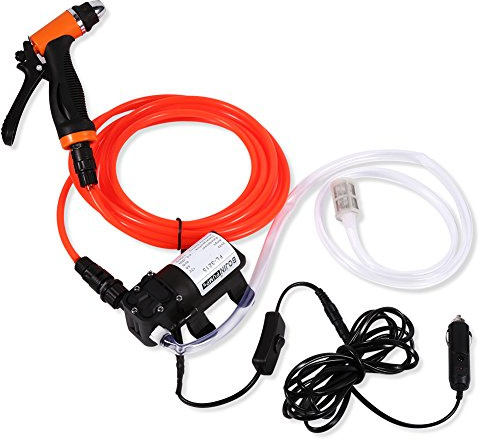 12V Lavadora portátil de alta presión - Lavadora de autos eléctricos Bomba de lavadores de autos de alta presión Kit de lavado potente Lavadora de autos Máquina de limpieza de bombas de agua Disparado