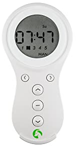 JULIUS MAYER Funkhandsender 5-Kanal JMHST-5 mit Timer, Funksteuerung für Rollladen, Rollladen-Fernbedienung, mit LCD-Display, inkl. Wandhalterung