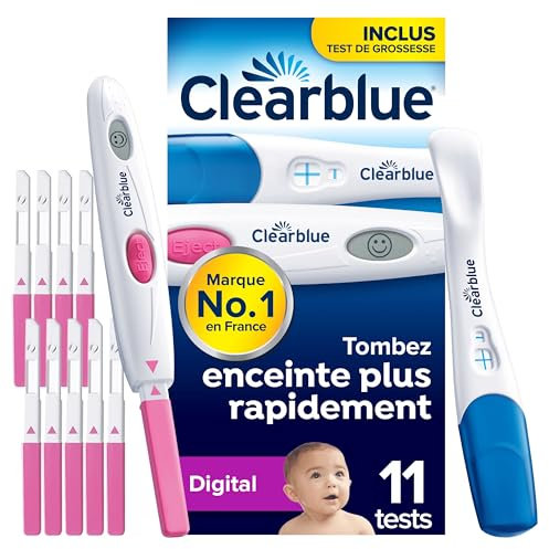 Test di gravidanza e Test di ovulazione Clearblue Digitale – Individua i tuoi 2 giorni di picco di fertilità, 10 Test di ovulazione Digitali E 1 Test di gravidanza con Rilevazione Rapida, prova anche l’app GRATUITA Tracker ciclo